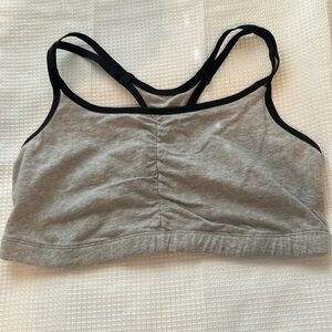 Gray sports bra